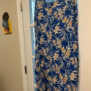Floral Maxi Skirt in Blue and Yellow